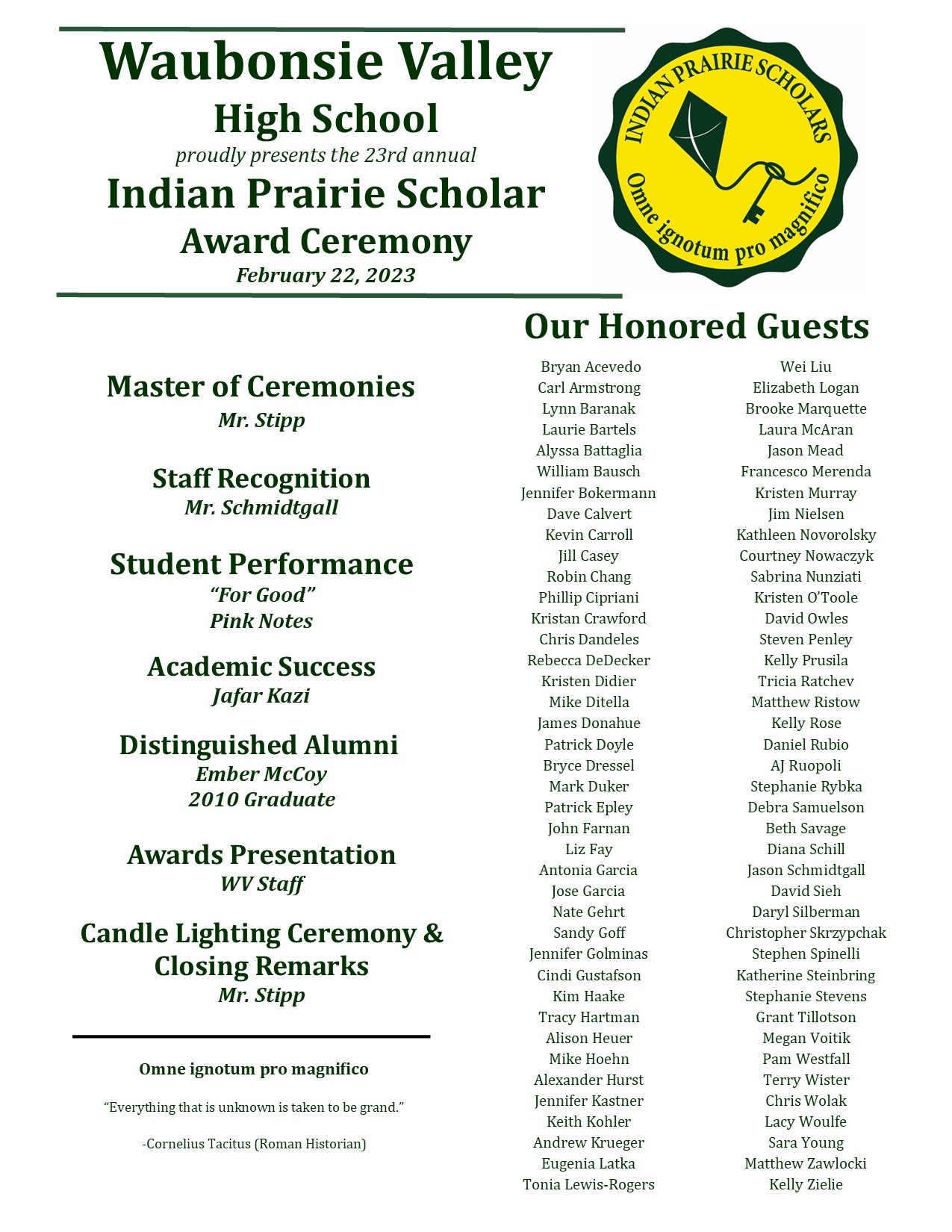 IPSD 204 News Indian Prairie Scholar Ceremony